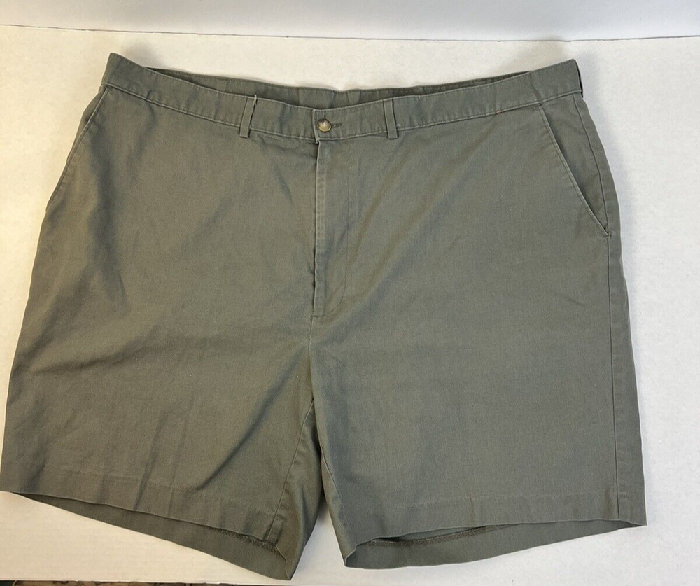 Haggar Shorts Men's 44 Cotton / Polyester Gray Flat Front Casual Outdoors Preppy